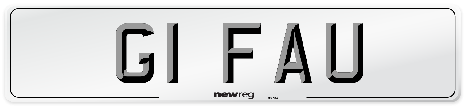 G1 FAU Number Plate from New Reg